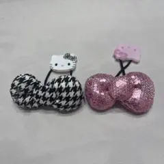 I♡Hello Kitty シークレットヘアゴム キティ ピンク 千鳥柄