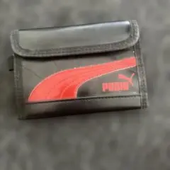 PUMA 三つ折り財布 黒/赤