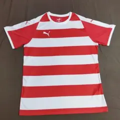 プーマ　 プラクティスシャツ　XXL　ストライプ赤＆白