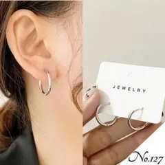 【新品】フープピアス アクセサリー 韓国 シルバー レディース