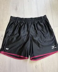 卓球ユニフォーム　特注　ミズノ　黒色　パンツ　XL
