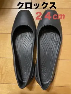 crocs クロックスW8 約24cmフラットシューズ ブラック パンプス