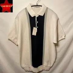 【未使用品 サマーニット】BILL BRAVO ポロシャツ 半袖シャツ 白黒