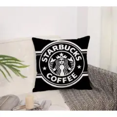★大人気★スタバ・座布団カバー★ブラック【55✖︎59】