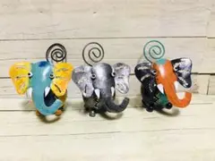 ブリキ製ゾウ 象さんの置物 3頭セット