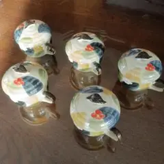 多色陶器カップ5個セット