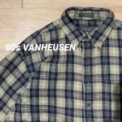【VANHEUSEN】 ボタンダウンライトネルシャツ 00s