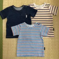 [値下げ]ベビー半袖Tシャツセット 90cmアンナニコラ ボーダー デニム
