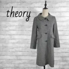 theory セオリー ギンガムチェックステンカラーコート