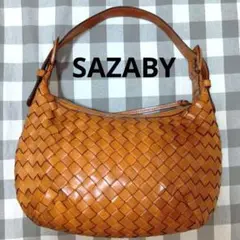 SAZABY サザビー ショルダーバッグ レザー イントレチャート ブラウン