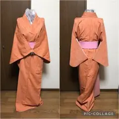 オレンヂ白ピンスト 袷