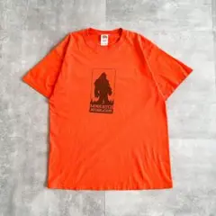 90s SASQUATCH MUSIC.COM オレンジ プリント Tシャツ