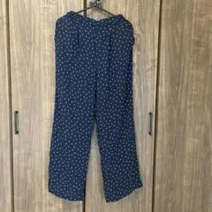 美品☆ネイビーワイドパンツ 幾何学模様