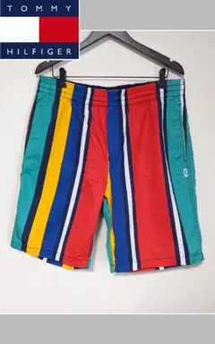 【TOMMY HILFIGER】ショートパンツ/ストライプ/総柄/ロゴ/美品
