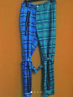 ビンテージ80sパンクロックタータンチェックボンテージショート
