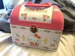 1999年製 ハローキティ ピンク トランク型 缶ケース 平成レトロ 平成女児