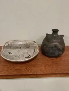 Ｎ２７３　水指　『信楽焼』『小河仁斎造』『建仁寺　竹田益州　箱書』　共箱　茶道具 N273 水指 『信楽焼』『小河仁斎造』『建仁寺 竹田益州 箱書