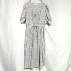 Hudson honey フラワープリント 半袖ロングワンピース　M