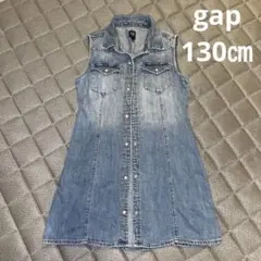 【美品】GAP ノースリーブデニムワンピース 130㎝　デニム