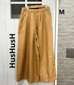 【HusHusH】キャメル色 ガウチョパンツ ゴムウエスト M