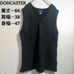 DONCASTER ニットベスト 黒 ブラック ビーズ装飾 キラキラ エレガント