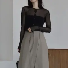 louren sheer short knit cardigan
