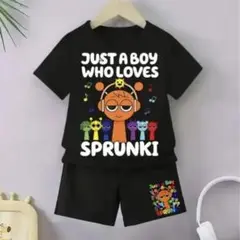 スプランキー　Tシャツ パンツ　上下セット　黒　白オレン　110サイズ相当　F6