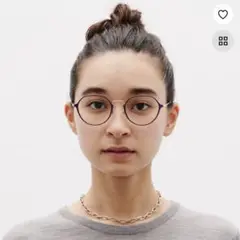 JINS メガネ　眼鏡　チークカラーレンズ　ピンク　ボストン　度なし