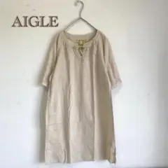 【AIGLE/エーグル】ワンピース コットン100% 5部袖　チュニック　夏