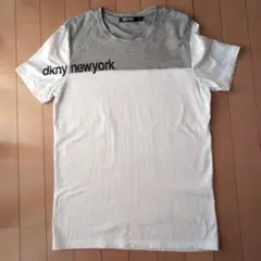 DKNY ロゴ入り Tシャツ L ホワイト/グレー