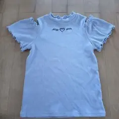 ALGY フリル袖ニット Tシャツ 水色