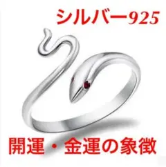 【新品未使用】シルバー925 スネークリング 開運 御守り