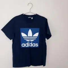adidas ネイビー ロゴ Tシャツ L