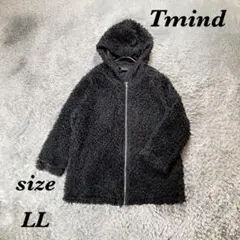 Tmind ティーマインド (LL) ジップアップパーカー 長袖 モコモコ 無地