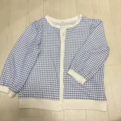 C-O-L-Z-A 青と白のチェック カーディガン