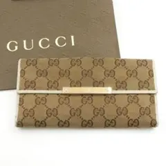 ✨美品✨ GUCCI 長財布 シマ ジャガード GGライン GG柄 キャンバス