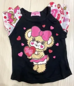 Earth Magic クマ柄フリル袖Tシャツ 90