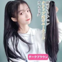 【12HO】クリップ式 ポニーテールウィッグ 50cm エクステンション ロング