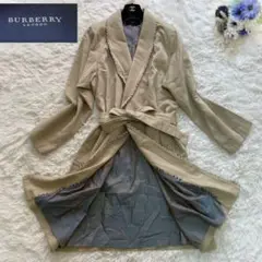 美品☆バーバリーロンドン ガウンコート カシミヤ混 ホース刺繍 L 日本製