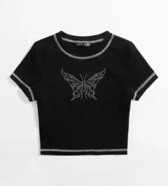 バタフライ　黒　Tシャツ　ミニt