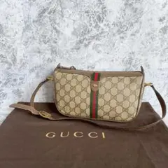 美品 GUCCI グッチ シェリーライン ショルダーバッグ GG柄 ベージュ