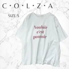 コルザ 大人可愛い カジュアル 着回し抜群 モモンガ 半袖 ロゴTシャツ S