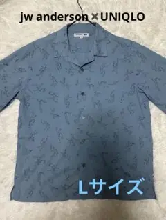 jwa jwアンダーソン　ユニクロ　美品　ブルー半袖シャツ　 Lサイズ