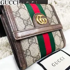 極美品✨グッチ 折り財布 マーモント オフディア シェリーライン レザー