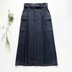 【極美品】23区　デニムライクシャンブレースカート　ベルト付　2024SS