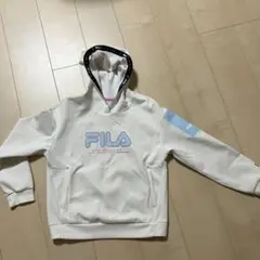 FILA ロゴプリント ホワイトパーカー