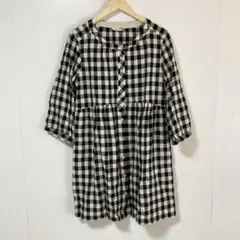 springdays チェック柄 五分袖チュニック