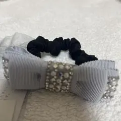 Pave ribbon ストーン　ヘアゴム 袋付き
