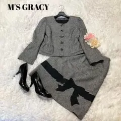 エムズグレイシー/M'S GRACY/ツィード/セットアップ/ノーカラー/38