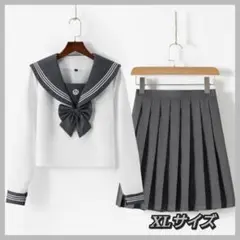 セーラー服 コスプレ長袖 プリーツスカート リボン付き 長袖 音楽制服 XL